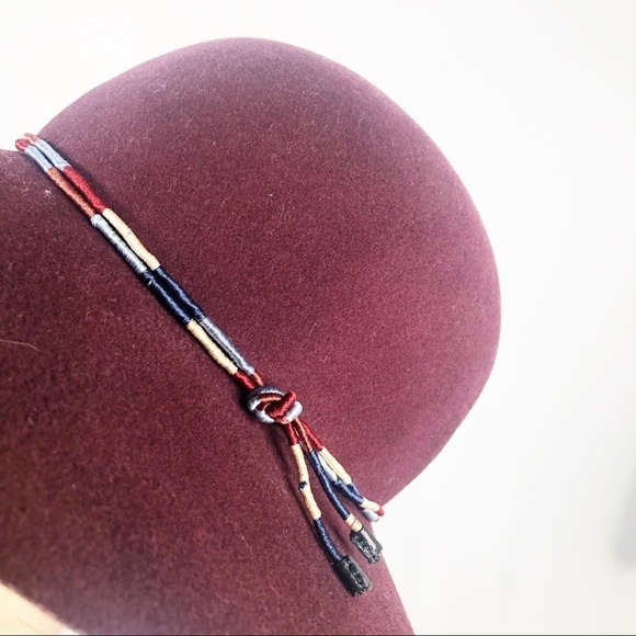 Rag & Bone 100% Wool Burgundy Tie Floppy Hat main image 4